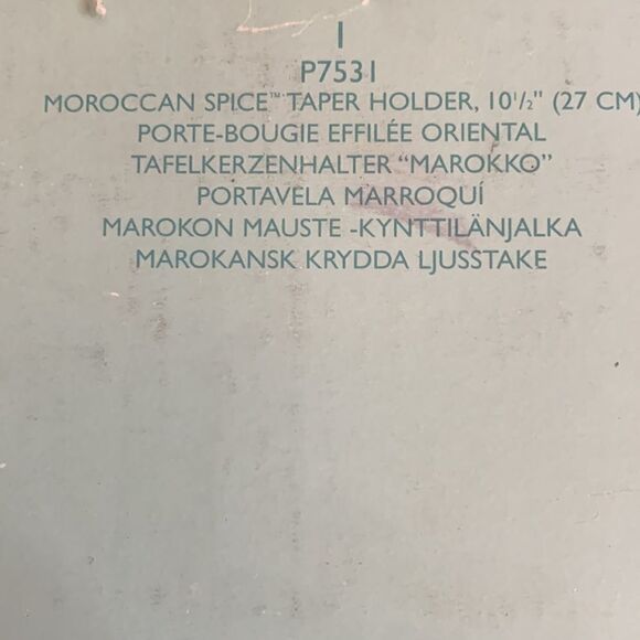 PartyLite Moroccan Spice Taper Holder 9 Inches Tall Heavy Oriental Decoration - Picture 7 of 7